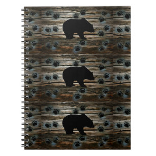 Carnet Ours Noir Ours Noir Pâtes Bois Rustique