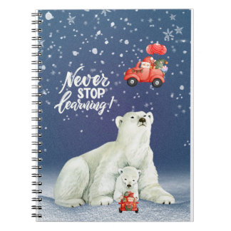 Carnet Ours polaire de Noël avec génomes festifs