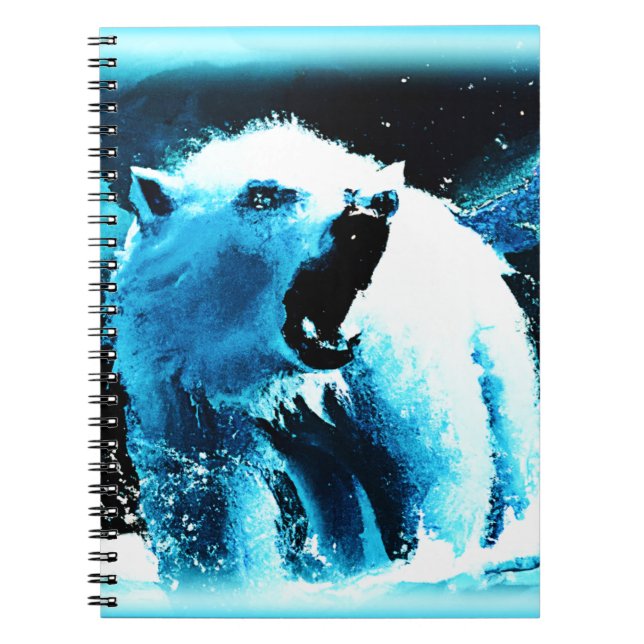 Carnet "Ours Polaire En Colère" Belle Peinture. Commandez (Devant)