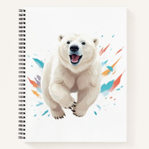 Carnet Ours Polaire Joyeux Jouant Amusant Jumping Air Joy
