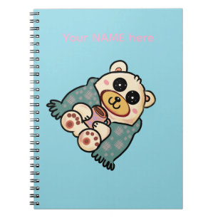 Carnet Ours polaire personnalisé avec café Art mignon d