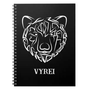 Carnet Ours tribal noir et blanc