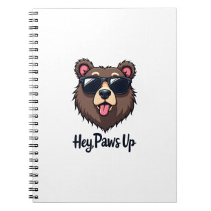 Carnet Ours vintage Hey Paws Up avec des lunettes de sole