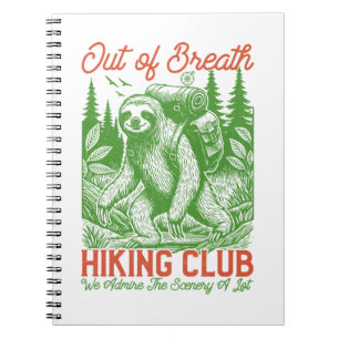 Carnet Out Breath Funny Sloth Randonnée Club