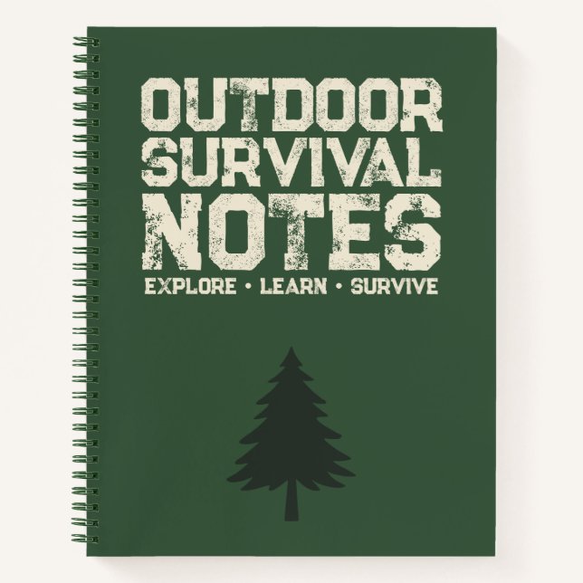 Carnet Outdoor Survival Notes Green Forest Notebook Cover (Devant)