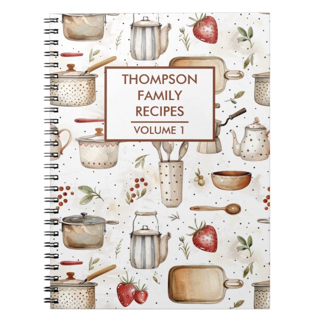 Carnet Outils de cuisine Recette personnalisée (Devant)