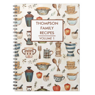 Carnet Outils de cuisine Rustique Personnalisé Recette