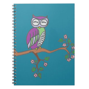 Carnet Owl art Night Blue