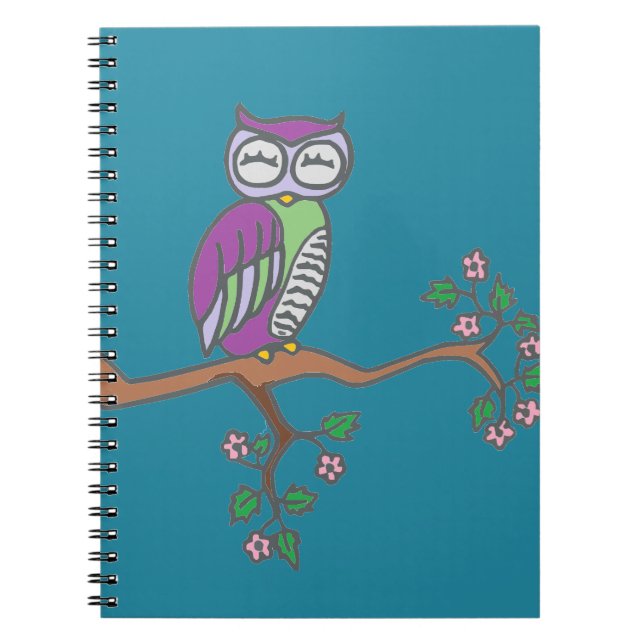 Carnet Owl art Night Blue (Devant)