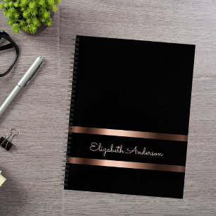 Carnet Pages blanches de style bronze noir