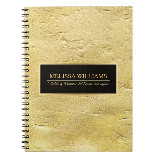Carnet Pail Gold Texture Imprimer Accent noir (Devant)