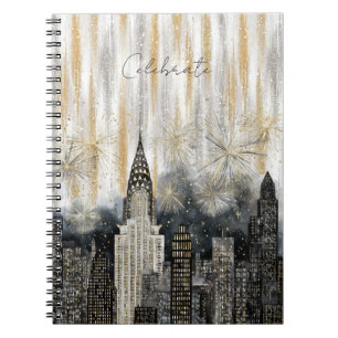 Carnet Pailleté Or Argent Célébrer Ville