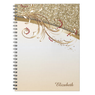 Carnet Pailleté Or Élégant - Personnalisé
