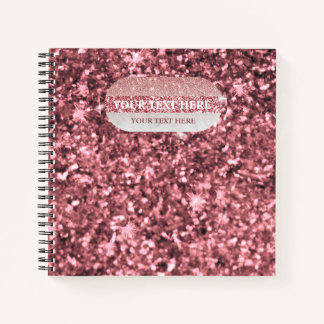 Carnet Paillettes de rose gold foncé