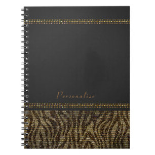 Carnet Paillettes de scintillement de zèbre Glam Chic Mod