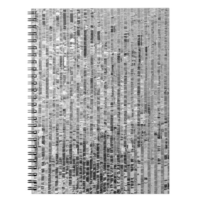 Carnet Paillettes en argent motif transparent (Devant)