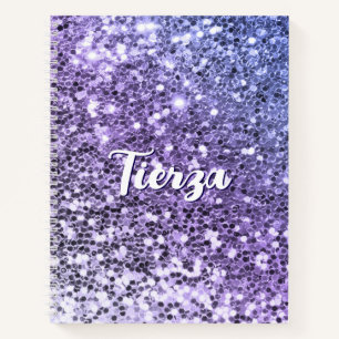 Carnet Paillettes Gros Grain Dégradé Violet Personnalisé
