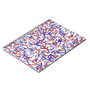 Carnet Paillettes Rouge Blanc Bleu Patriotiques