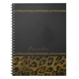 Carnet Paillettes scintillantes de léopard Glam Chic Mode