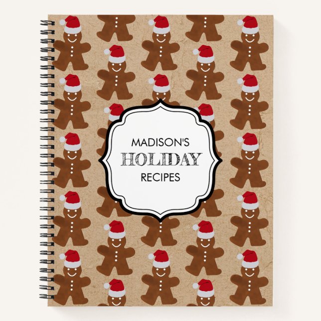 Carnet Pain d'épices de Noël Homme Cookies de vacances Re (Devant)