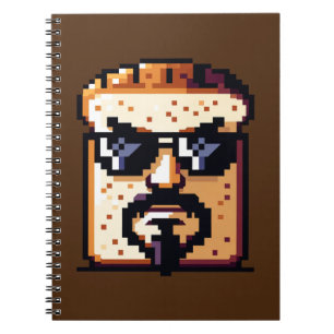Carnet Pain Grave - Drôle Pixel Art Retro Caractère