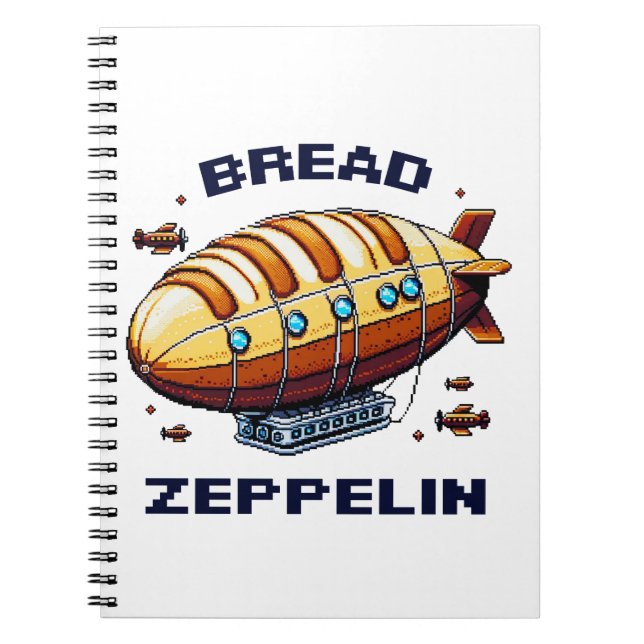 Carnet Pain Zeppelin - Pixel Art Airship Retro Design (Devant)