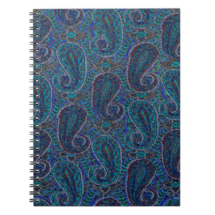 Carnet Paisley Blue Indian Boho Motif