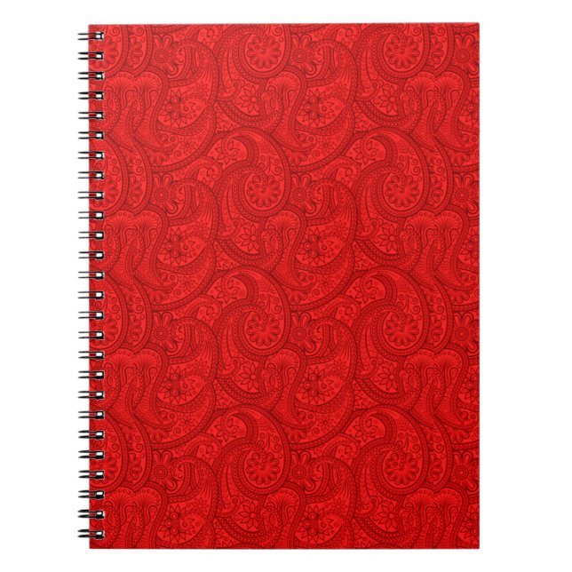 Carnet Paisley rouge (Devant)