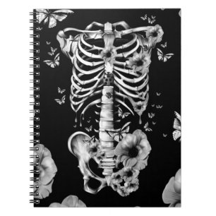 Carnet Paix intérieure, cage thoracique avec des pavots
