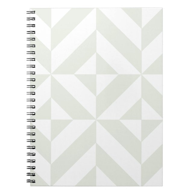 Carnet Pale Gray Geometric Deco Cube Pattern (Devant)