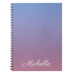 Carnet Pale rose et bleu dégradé ombre