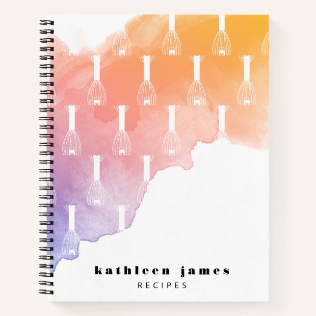 Carnet Palette d'aube Aquarelle Balloon Whisk Recette (Devant)