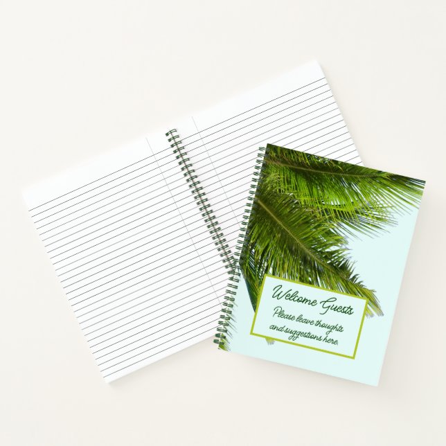 Carnet Palm Fronds Bienvenue Location de clients (Intérieur)