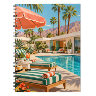 Carnet Palm Springs Poolside Retro Mid Century Modern Art