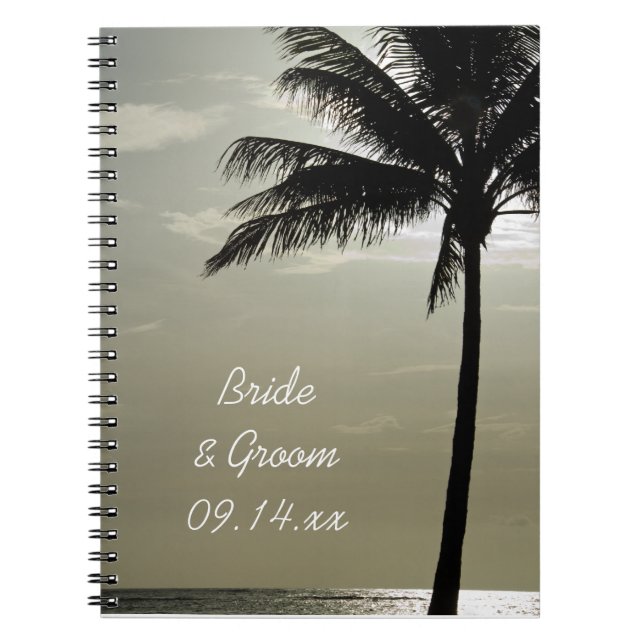 Carnet Palm Tree Silhouette Beach Mariage (Devant)