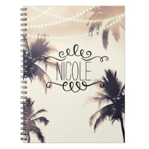 Carnet Palmiers Tropicaux & Lumières Crème Rêve