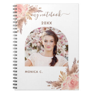 Carnet Pampas herbe rose or rose fleurs photo