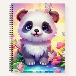 Carnet Panada gaie, arcs-en-ciel, papillons et fleurs