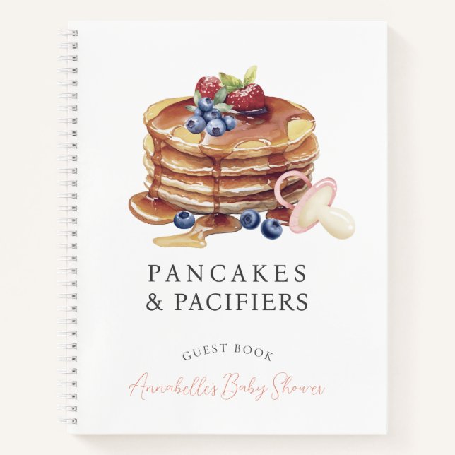 Carnet Pancakes & Pacifiers Pink Baby Shower Guest Book (Devant)