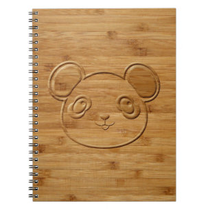 Carnet Panda Bear en Bambou sculpté