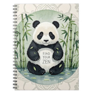 Carnet Panda Chubby de grande taille assise dans une pose