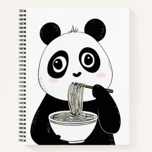 Carnet Panda Cute Manger Des nouilles Udon