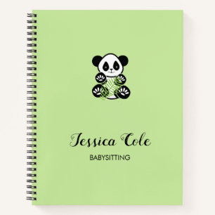 Carnet Panda ours pâle vert pâle