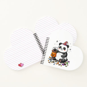 Carnet Panda potelé d'Halloween avec ventre de bonbons et