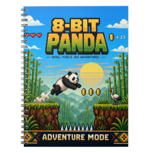 Carnet Panda, Rétro Pixel Art 8-Bit