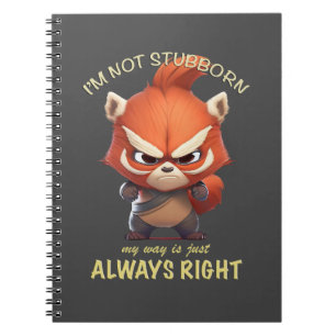 Carnet Panda Rouge Je ne suis pas têtu Mon chemin est tou