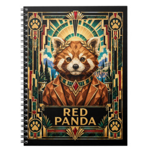 Carnet Panda roux, faune Art déco