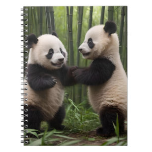 Carnet Pandas Bébés En Jeu Dans Une Forêt De Bambou,