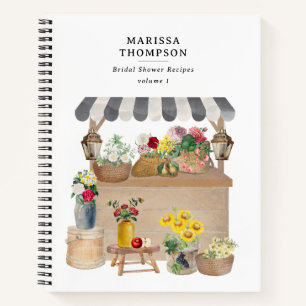 Carnet Panier à fleurs de l'agriculteur de l'aquarelle Re
