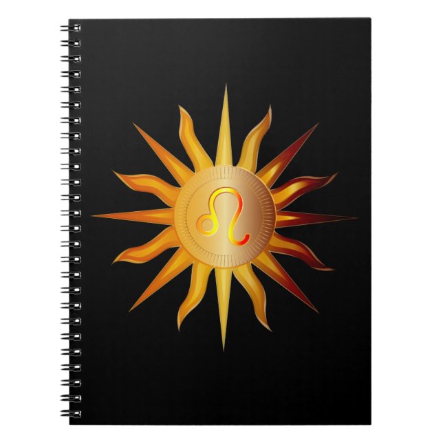 Carnet Panneau Leo Sun Fire Mois de naissance Red & Gold  (Devant)